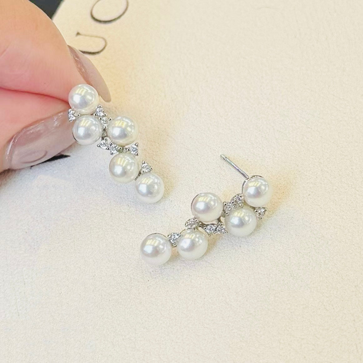 Baby Grape Inspired Pearl Stud Earrings | 4–5mm Genuine Freshwater Pearls | 14K White Gold Filled | Elegant Cluster New Design