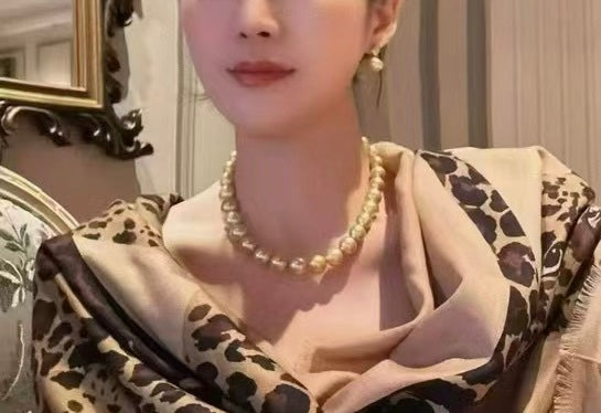 Southsea Golden Pearl Single-String Necklace | 9–11mm | Natural Champagne Gold Tone | AAA Grade | GIA Certified | 18K Clasp