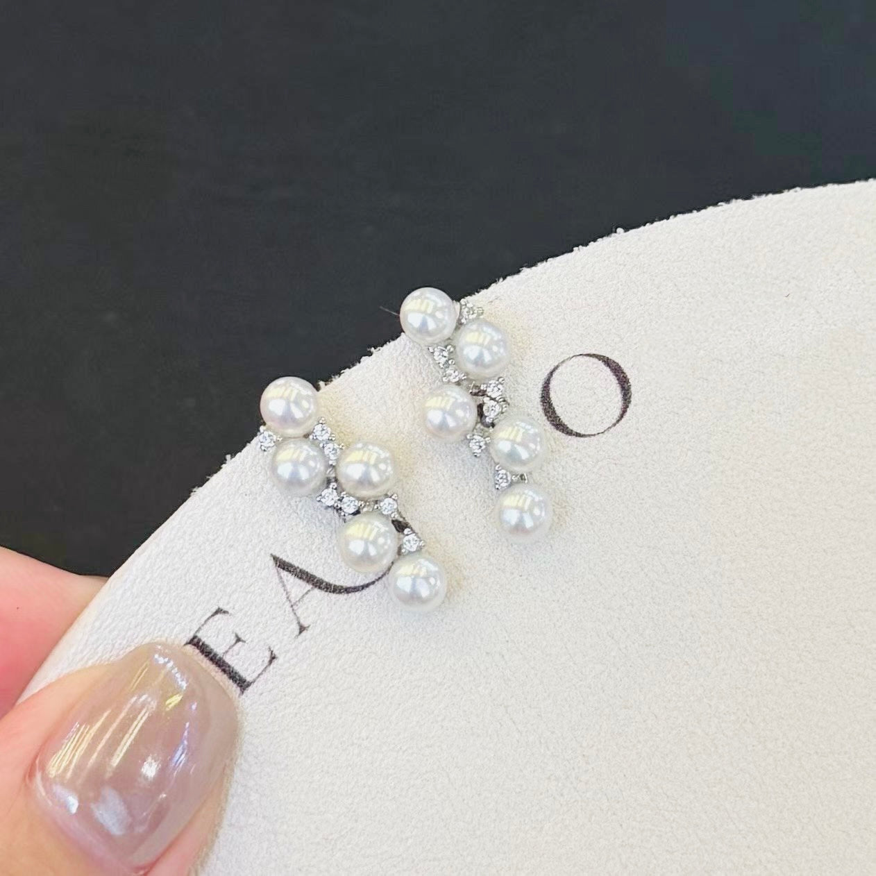 Baby Grape Inspired Pearl Stud Earrings | 4–5mm Genuine Freshwater Pearls | 14K White Gold Filled | Elegant Cluster New Design