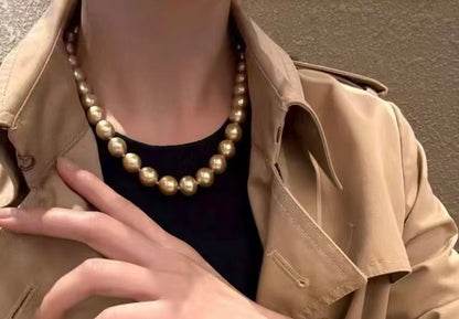 Southsea Golden Pearl Single-String Necklace | 9–11mm | Natural Champagne Gold Tone | AAA Grade | GIA Certified | 18K Clasp