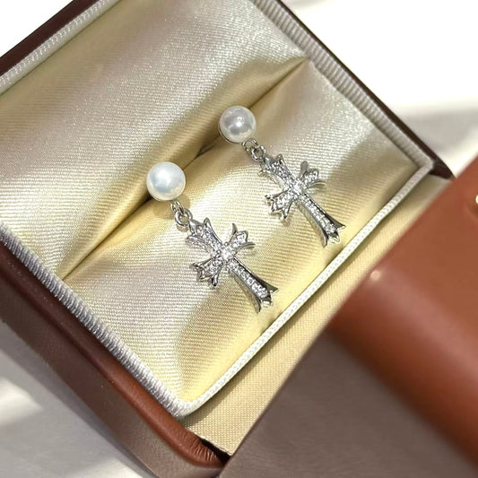 Cross Star Stud Earrings