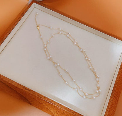 Long Starry Pearl Necklace Design A