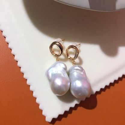 Giant Baroque Pearl Necklace & Earrings Set
