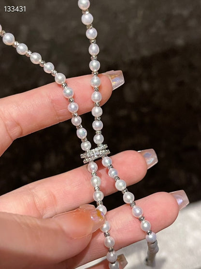 Shimmer Chain + Pearl Statement Necklace