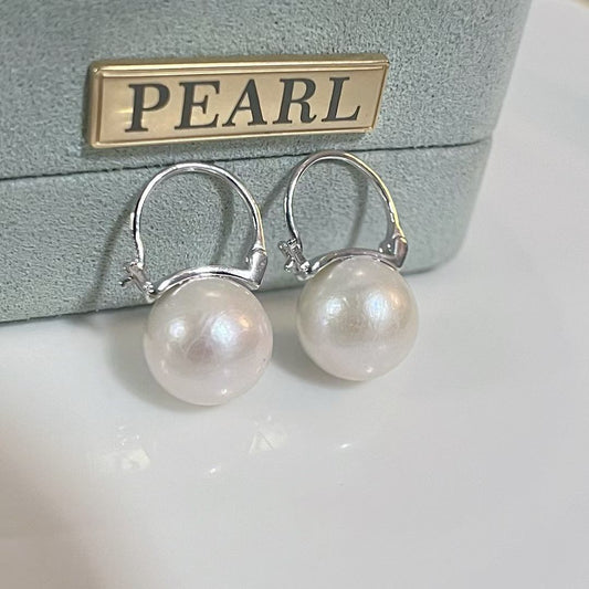 Large Pearl Earrings | Sterling Silver | 11–12mm Pearls