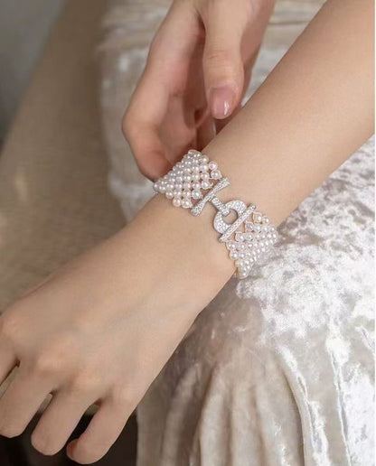 Handwoven Bracelet with Easy Buckle, Very Bridal, Upgraded Version