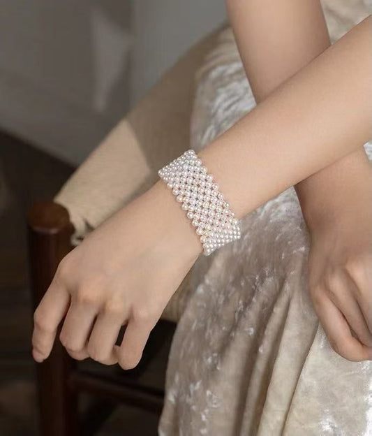 Handwoven Bracelet with Easy Buckle, Very Bridal, Upgraded Version