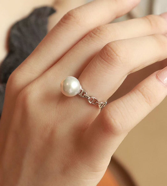 S925 Sterling Silver Pearl Ring