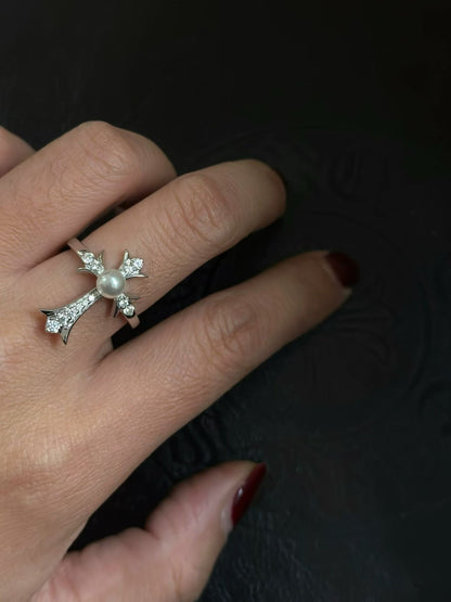 Cross Star Set, Stud Earrings + Necklace + Ring