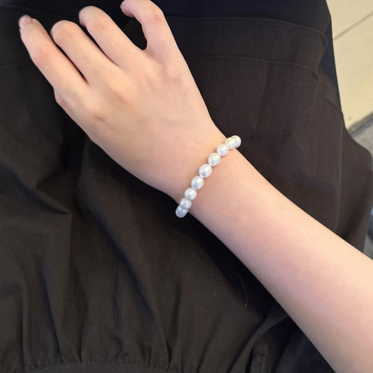 Akoya Baroque Pearl Bracelet | Customizable Size | 14K White Gold Filled