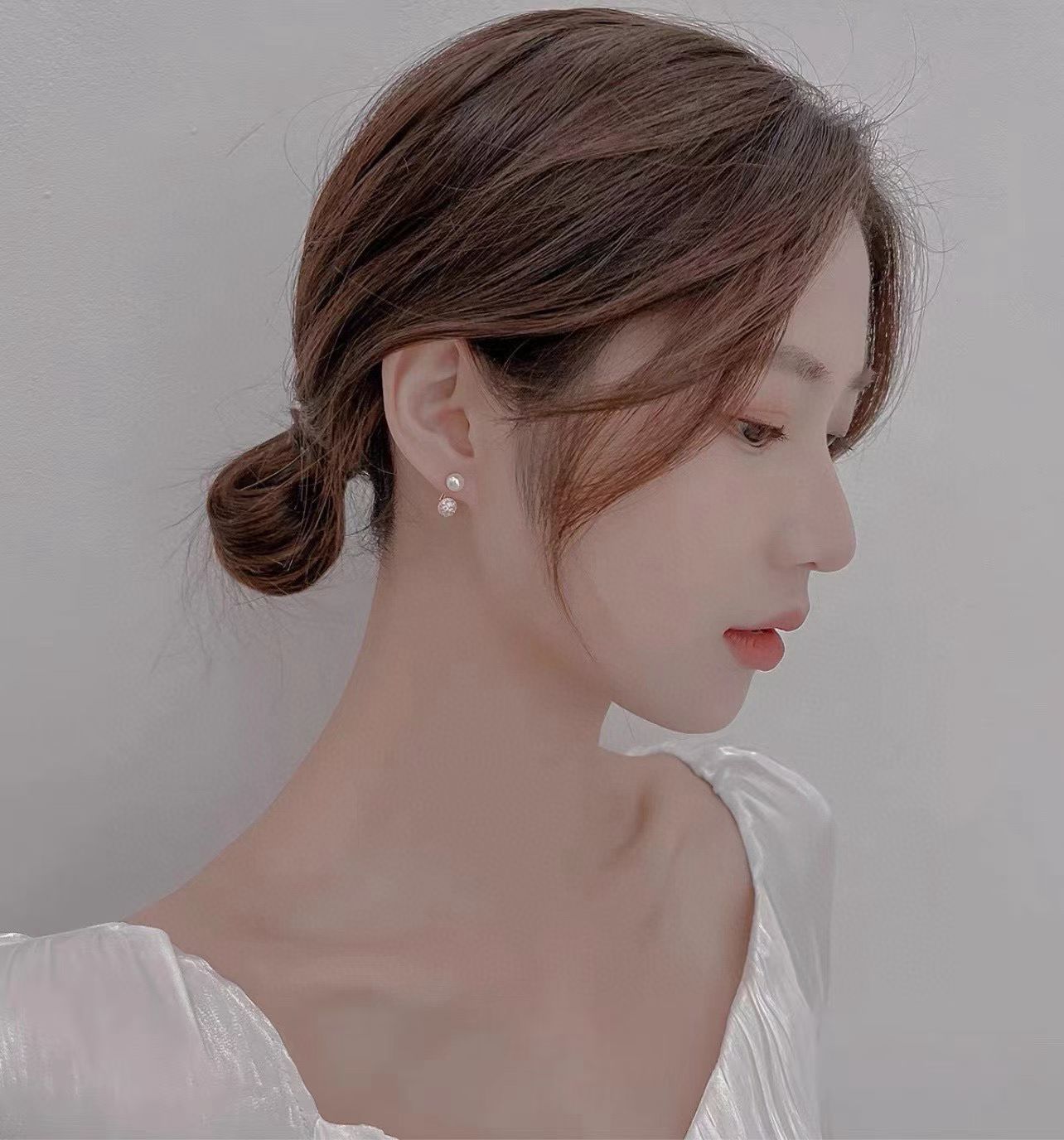 Pearl Crystal Ball Stud Earrings | 6.5–7mm Pearls | 14K Gold Filled Minimalist Classic Jewelry