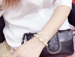 Handmade 14K Gold Filled Wire Pearl Bracelet