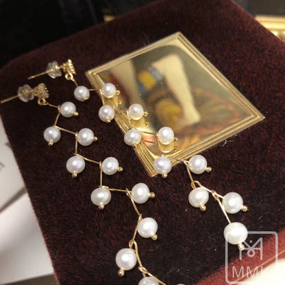 Tree Branch Inspired All Natural Necklace And Earring Set | 14K Gold Filled