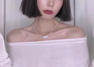 15-17mm White Baroque Pearl Pendant Necklace