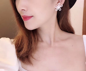 Handmade Peach Blossom Studs Earrings