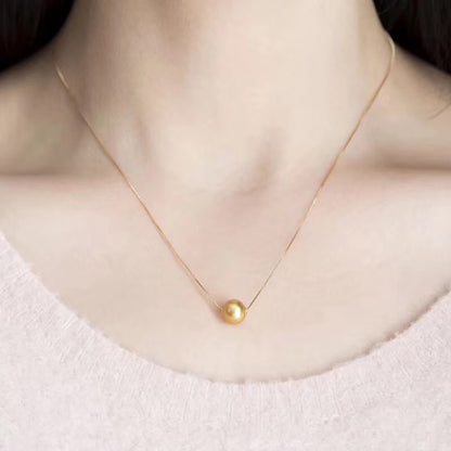 Southsea Golden Pearl Necklace | 18K Gold 11-12mm