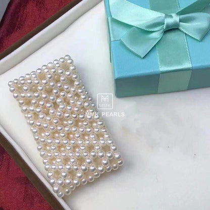 Elastic White Pearl Bracelet – Handmade & Adjustable