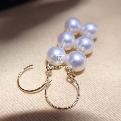 Six-Pearl Drop Earrings