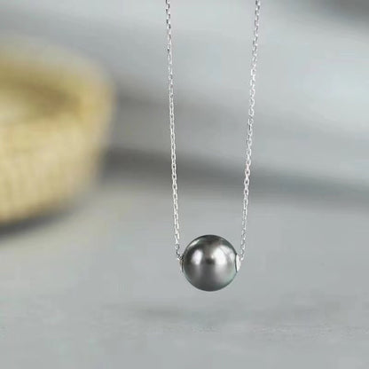 Tahitian Grey Pearl Necklace | 18K Gold | Pearl 10-11mm