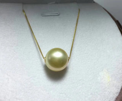 Southsea Golden Pearl Necklace | 18K Gold 11-12mm