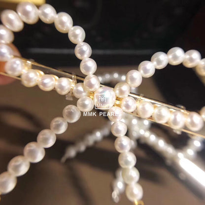 Handmade Authentic Pearl Hair Pin Barrette Design B