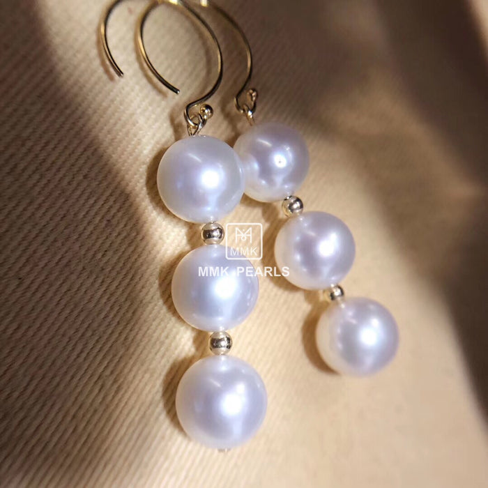 Six-Pearl Drop Earrings