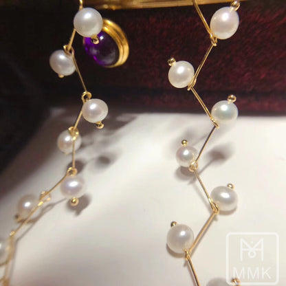 Tree Branch Inspired All Natural Necklace And Earring Set | 14K Gold Filled