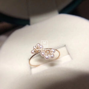 Plum Blossom Pearl Ring 14K Gold Filled