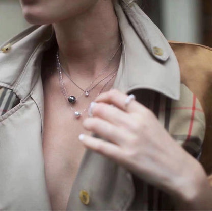 Tahitian Black Pearl Necklace | 18K Gold | Pearl 10-11mm