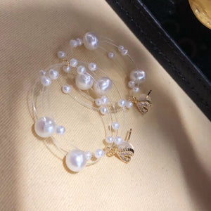 Delicate Pearl Heart Studs Earrings