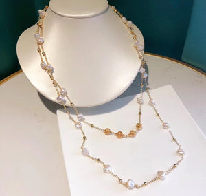Wild Baroque Pearl Long Necklace