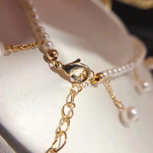 14K Gold Filled White Pearl Anklet Adjustable in Size