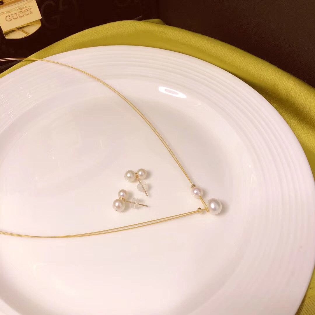 MMK 2-Pearl Necklace, 1-Pearl Earrings