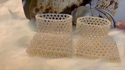 Elastic White Pearl Bracelet – Handmade & Adjustable