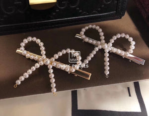 Handmade Authentic Pearl Hair Pin Barrette Design B