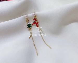Christmas Tree and Reindeer Statement Earrings