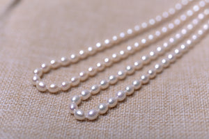 Single Oval Pearl Strand with 14k Gold by MMK (7.0-8.0mm)