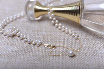 AAAAA Authentic Pearl Strand with 14k Yellow Gold (4.0–5.0mm) 