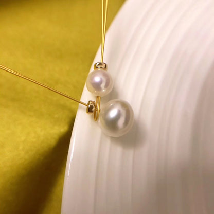 Luna Duo Pearl Set – 2-Pearl Necklace & Single Drop Earrings | 14K Gold Filled