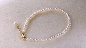 All Natural White Pearl Bracelet Adjustable In Size