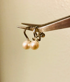 Silver and Pearl Non Pierced / Clip on Earrings