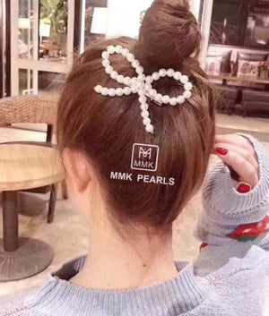 Handmade Authentic Pearl Hair Pin Barrette Design B