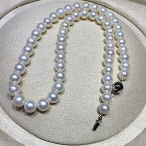 AAAAA Natural White Pearl (9-10mm) Collar 18" Necklace by MMK